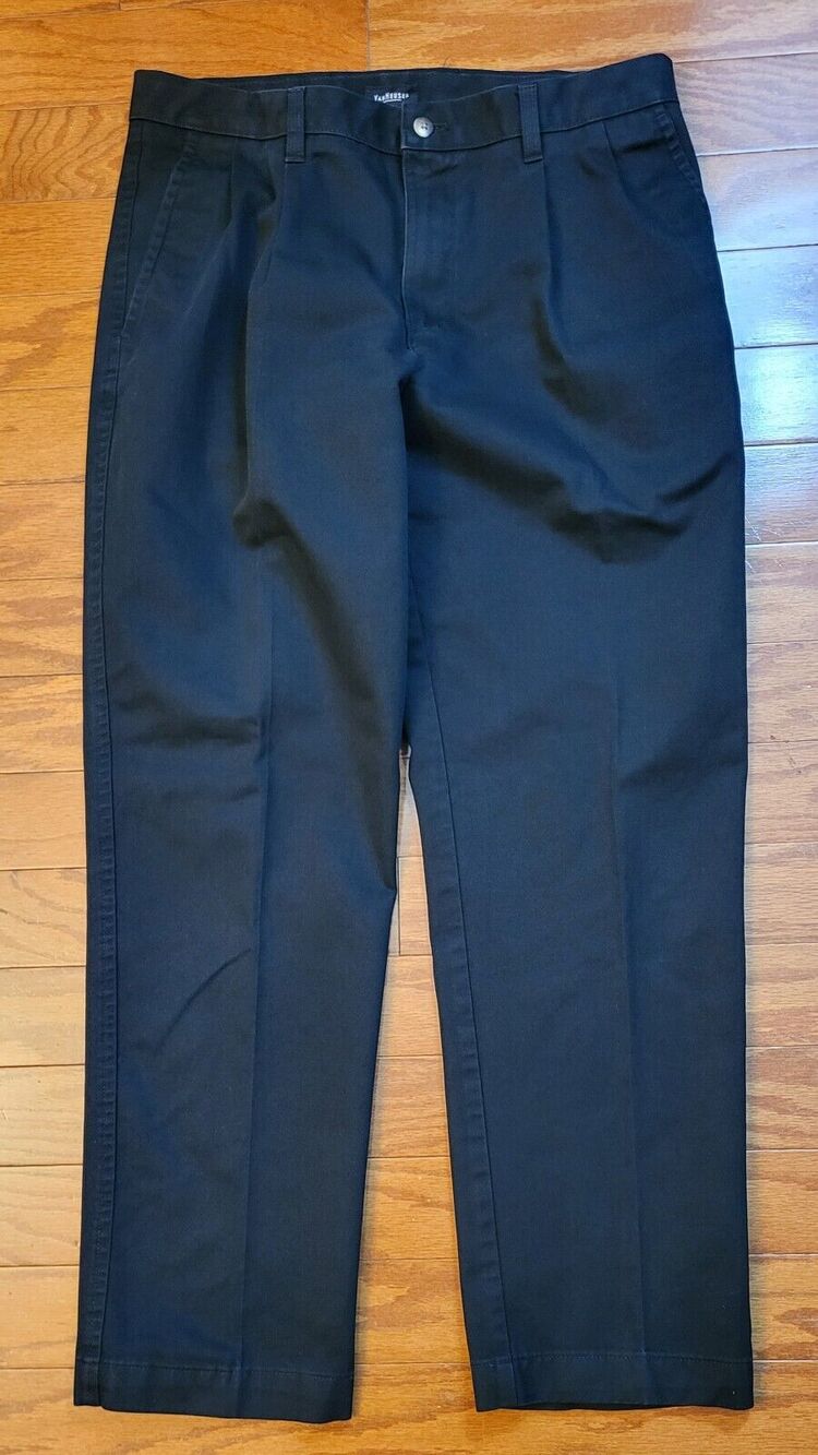 VanHeusen Mens Pants Chino Black Size W33/31L